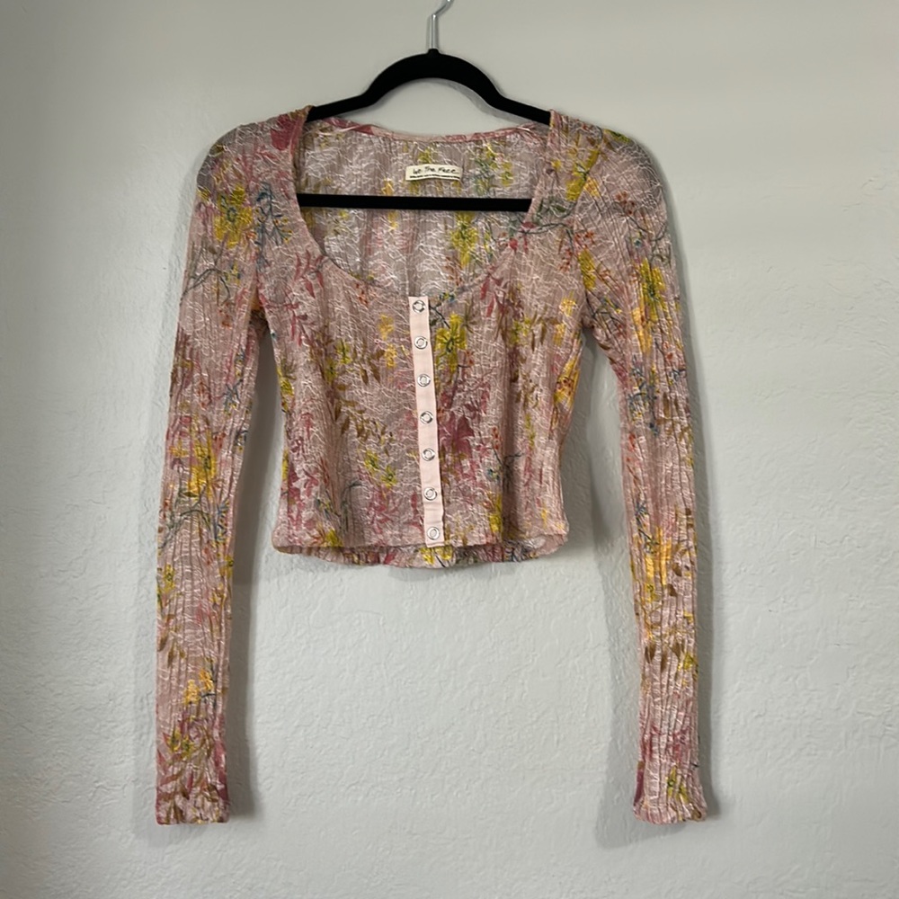 Free People XS Lace Lightweight Long sleeve